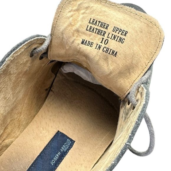 Joseph Abboud Grey Suede Leather Lace Up Chukka Ankle Boots Men’s Size 10 - Picture 5 of 6